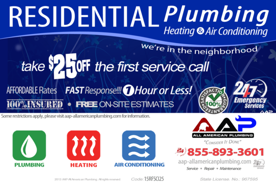 AAP-All American Plumbing Commercial Plumbing and Drain Cleaning 50 Off First Call